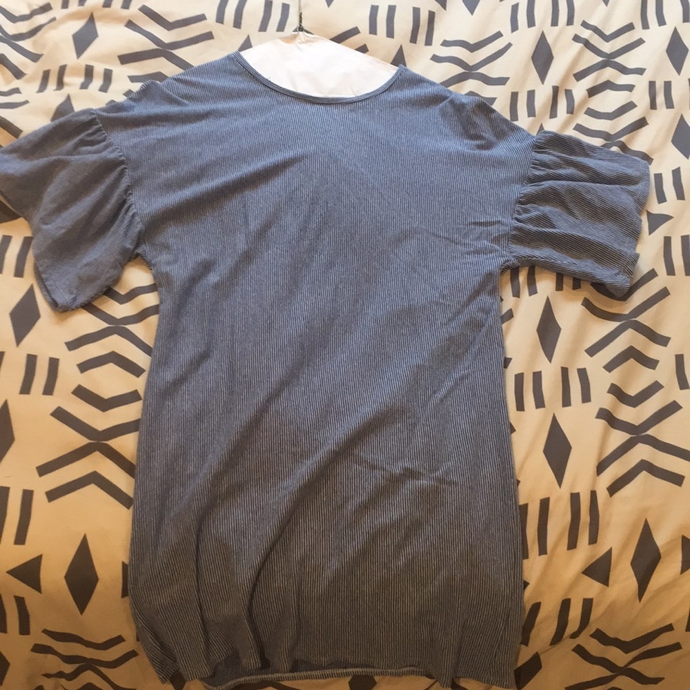 Blue and white striped Zara dress